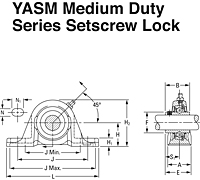 Mounted Bearings pillow block set screw YASM